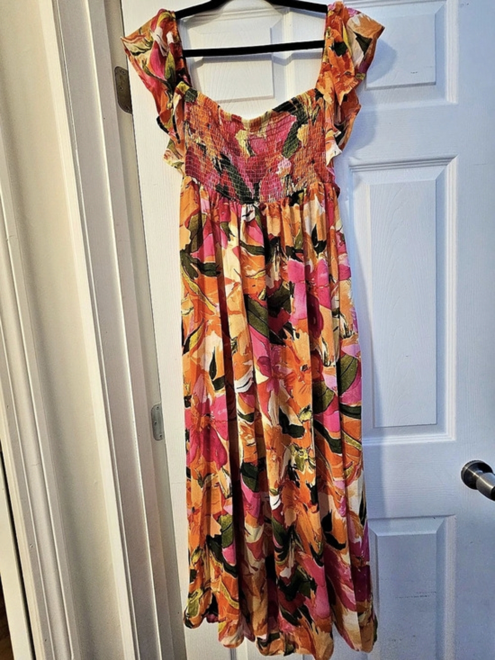 SHEIN SXY Abstract Maxi Dress in Pink & Orange Size 0XL